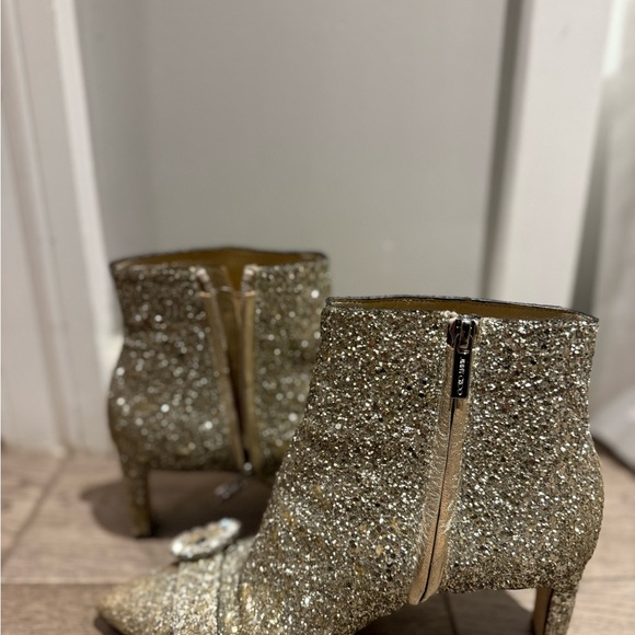 Jimmy Choo glittery boots rhinestone buckle women shoes ankle boots bedazzled - Picture 3 of 6